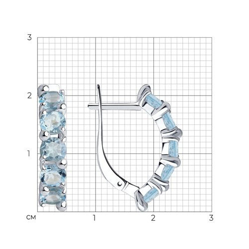 Серьги из серебра с топазами