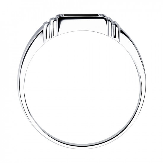 Печатка из серебра с эмалью с фианитами