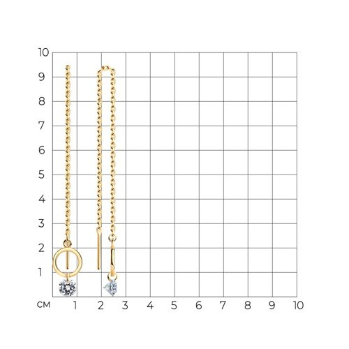 Серьги из серебра с фианитами