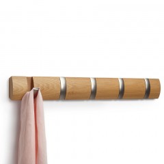 Вешалка настенная горизонтальная «Flip» (5 крючков), дерево - Фото 1