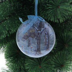 Новогодний шар «Мираж совушки на веткеа» с 3D эффектом, 12 см - Фото 2