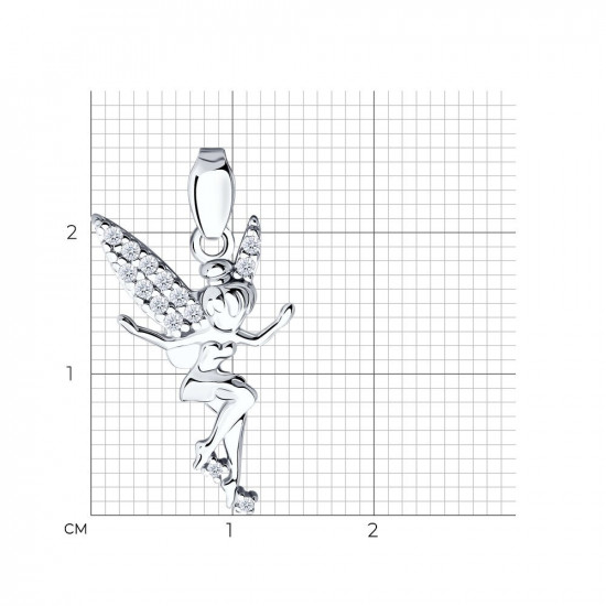 Подвеска из серебра с фианитами