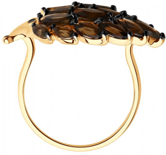 Кольцо из золоченого серебра с раухтопазом