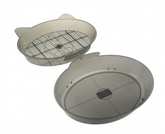 Лоток «Кошка с ушками», 36 х 34 х 6 см, серый - Фото 1