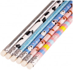 Набор чернографитных карандашей с ластиком - Фото 2