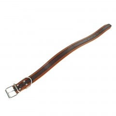 Ошейник двухслойный 66 х 3,5 см, коричнево-рыжий - Фото 1