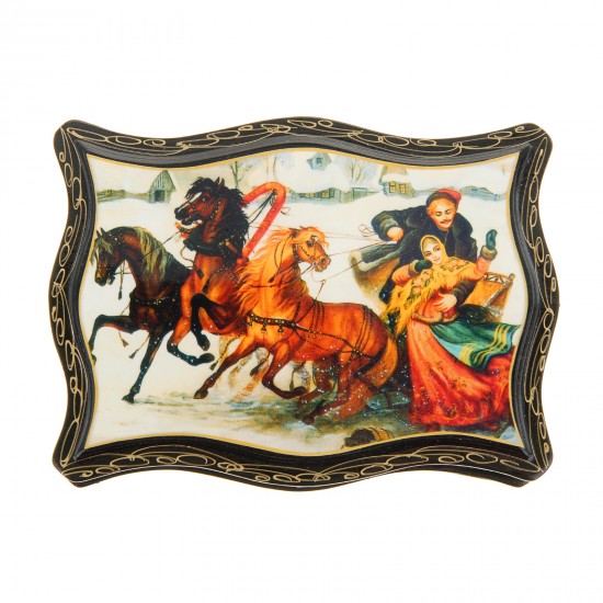 Шкатулка «Сюжет» лаковая миниатюра