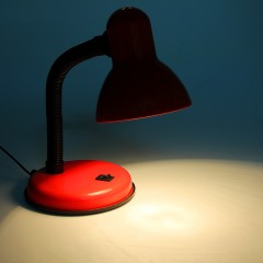 Настольная лампа с кнопкой, красная - Фото 1