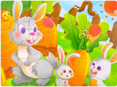 Рамка-пазл «Зайчиха с зайчатами» - Фото 1