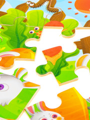 Рамка-пазл «Зайчиха с зайчатами» - Фото 2