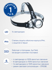 Фонарь налобный светодиодный - Фото 4