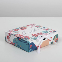 Коробка двухсторонняя подарочная «Цветы» - Фото 2