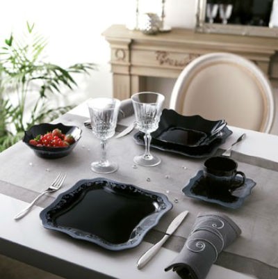 Тарелка суповая Authentic Silver Black