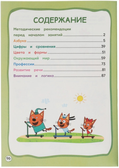 Годовой курс занятий 3-4 года. Три кота