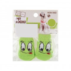 Носки хлопковые нескользящие «Улыбка», размер S, набор 4 шт., зеленые - Фото 1