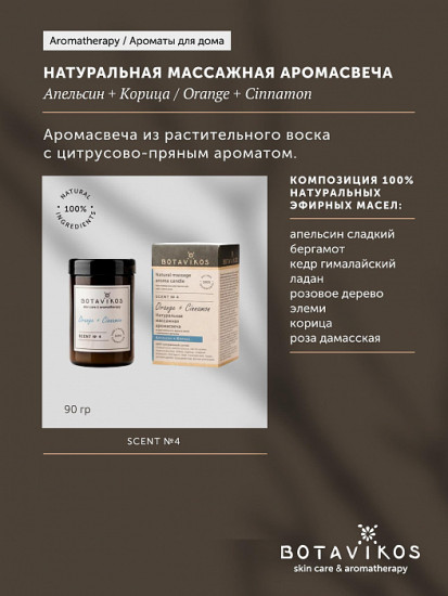 Свеча ароматическая «Апельсин и корица»