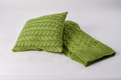 Плед вязанный люкс «Косички» (салатовый, 1,5-спальный, 100% акрил, размер 152х127+20 см) - Фото 7