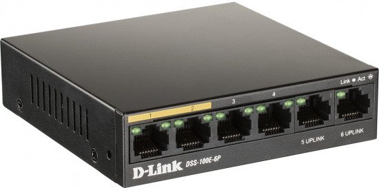 Коммутатор D-Link DSS-100E-6P/A1A
