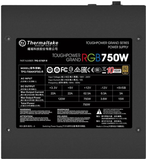 Блок питания Thermaltake Grand RGB 750W