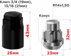 Гайки-секретки колесные - Фото 1