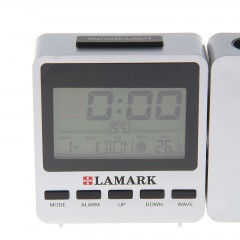 Многофункциональные электронный будильник с проекцией Lamark LK-2100, серебристый - Фото 3