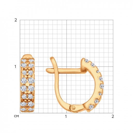 Серьги из золоченого серебра с фианитами