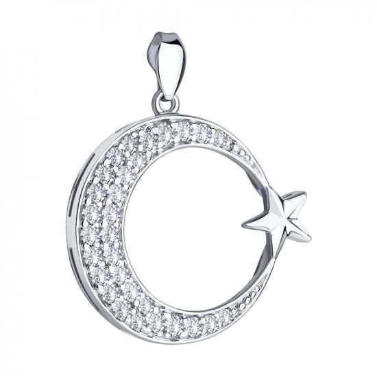 Серебряная подвеска с фианитами