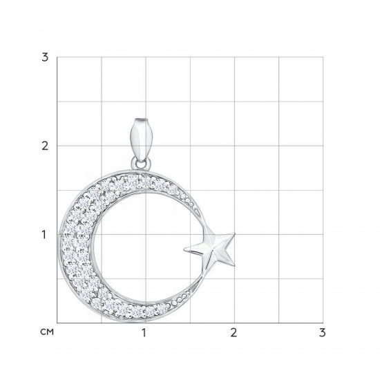 Серебряная подвеска с фианитами