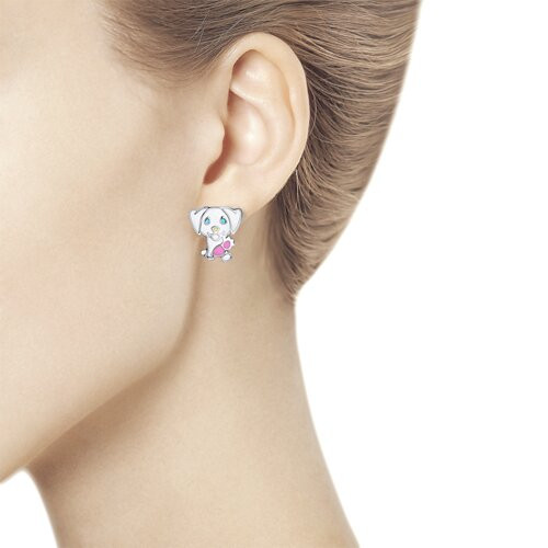 Серьги из серебра с эмалью