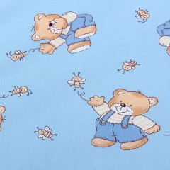 Бортик «Мишки с медом», цвет голубой - Фото 1