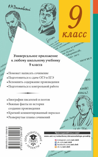 Все произведения школьной программы в кратком изложении. 9 класс