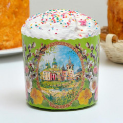 Форма бумажная для маффинов и куличей «Храмы и цветы» - Фото 1