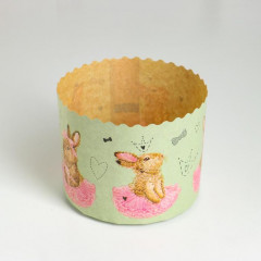 Форма бумажная для маффинов и куличей «Зайчики» - Фото 1