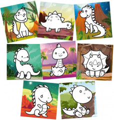 Раскраска пластилином «Динозавры» - Фото 1