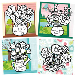 Раскраска пластилином «Цветочная поляна» - Фото 1