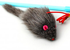 Дразнилка-удочка с серой мышью - Фото 2