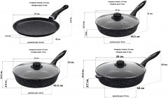 Набор посуды «Черный мрамор» - Фото 3
