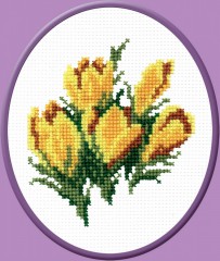 Набор для вышивания с цветной символьной схемой «Желтые цветочки» - Фото 1