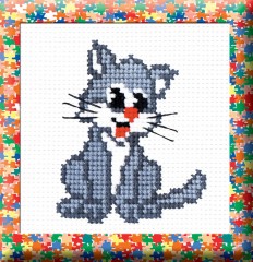 Набор для вышивания с цветной символьной схемой «Котенок» - Фото 1