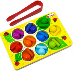 Сортер с пинцетом «Цветная поляна» - Фото 1