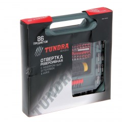 Отвертка реверсивная «TUNDRA basic» с набором бит и головок, 84 предмета, кейс - Фото 1