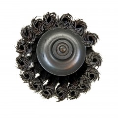 Щетка металлическая «TUNDRA basic» для дрели со шпилькой крученая "чашка" 75 мм - Фото 2