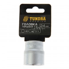 Головка торцевая «TUNDRA premium» 6-гранная, 1/2", 24 мм, CrV - Фото 1
