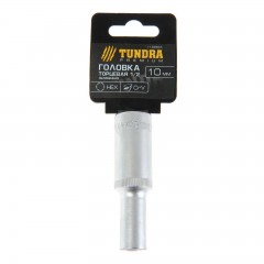 Головка торцевая удлиненная «TUNDRA premium» 6-гранная, 1/2", 10 мм, CrV - Фото 1