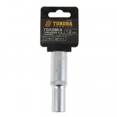 Головка торцевая удлиненная «TUNDRA premium» 6-гранная, 1/2", 12 мм, CrV - Фото 1
