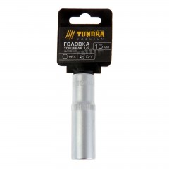 Головка торцевая удлиненная «TUNDRA premium» 6-гранная, 1/2", 15 мм, CrV - Фото 1