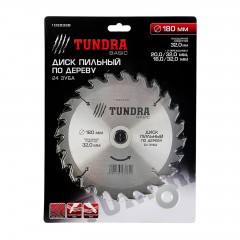 Диск пильный по дереву «TUNDRA» 180 х 32 х 24 зуба, кольцо 20/32 и 16/32 - Фото 1