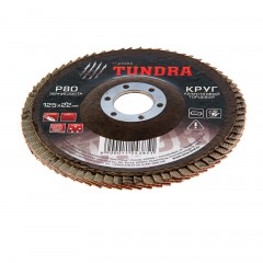 Круг лепестковый торцевой «TUNDRA» 125 х 22 мм, Р80 - Фото 1