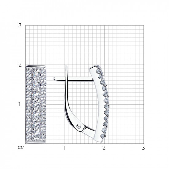 Серьги из серебра с фианитами