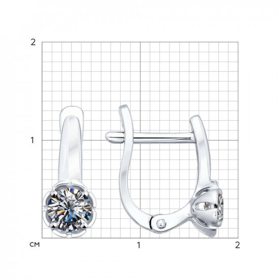 Серьги из серебра с фианитами